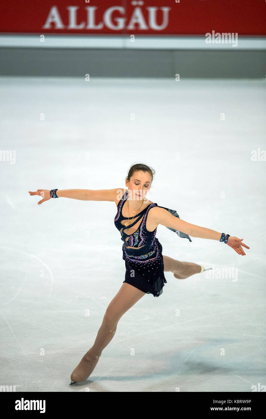 Oberstdorf, Germania. Trentesimo Sep, 2017. anna khnychenkova dell'Ucraina in azione durante le donne del pattinaggio gratuito evento presso la serie Challenger nebelhorn trophy la figura pattinare la concorrenza a Oberstdorf in Germania, 30 settembre 2017. Credito: Pietro kneffel/dpa/alamy live news Foto Stock