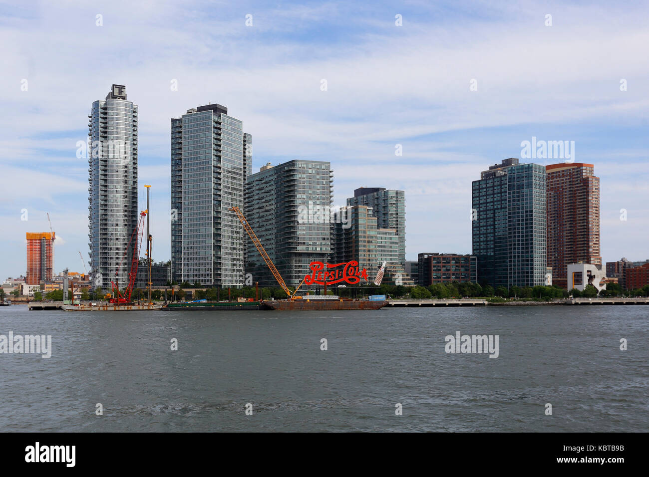 Pepsi Cola segno nella città di Long Island Foto Stock