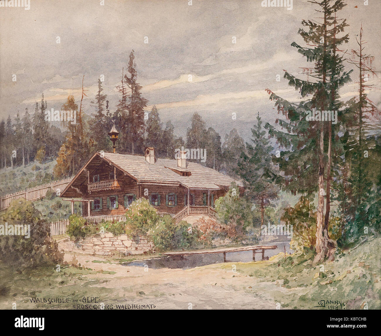 Georg Janny Waldschule in Alpl Rosseggers Waldheimat, 1928 Foto Stock