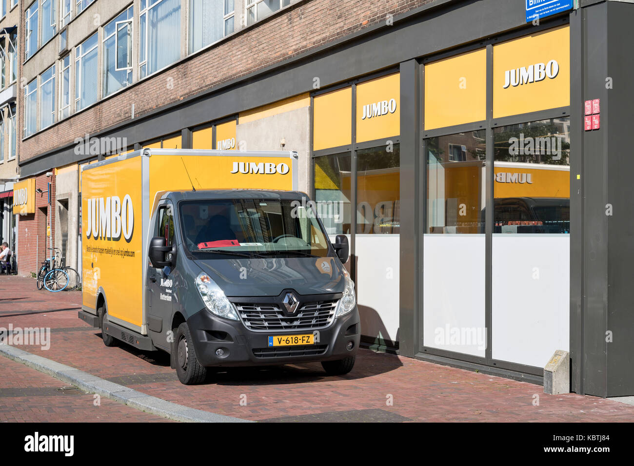 Consegna jumbo van a ramo. jumbo è la seconda più grande catena di supermercati nei Paesi Bassi. Foto Stock