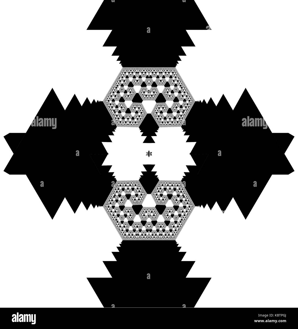 Abstract forme frattali su sfondo nero. Foto Stock