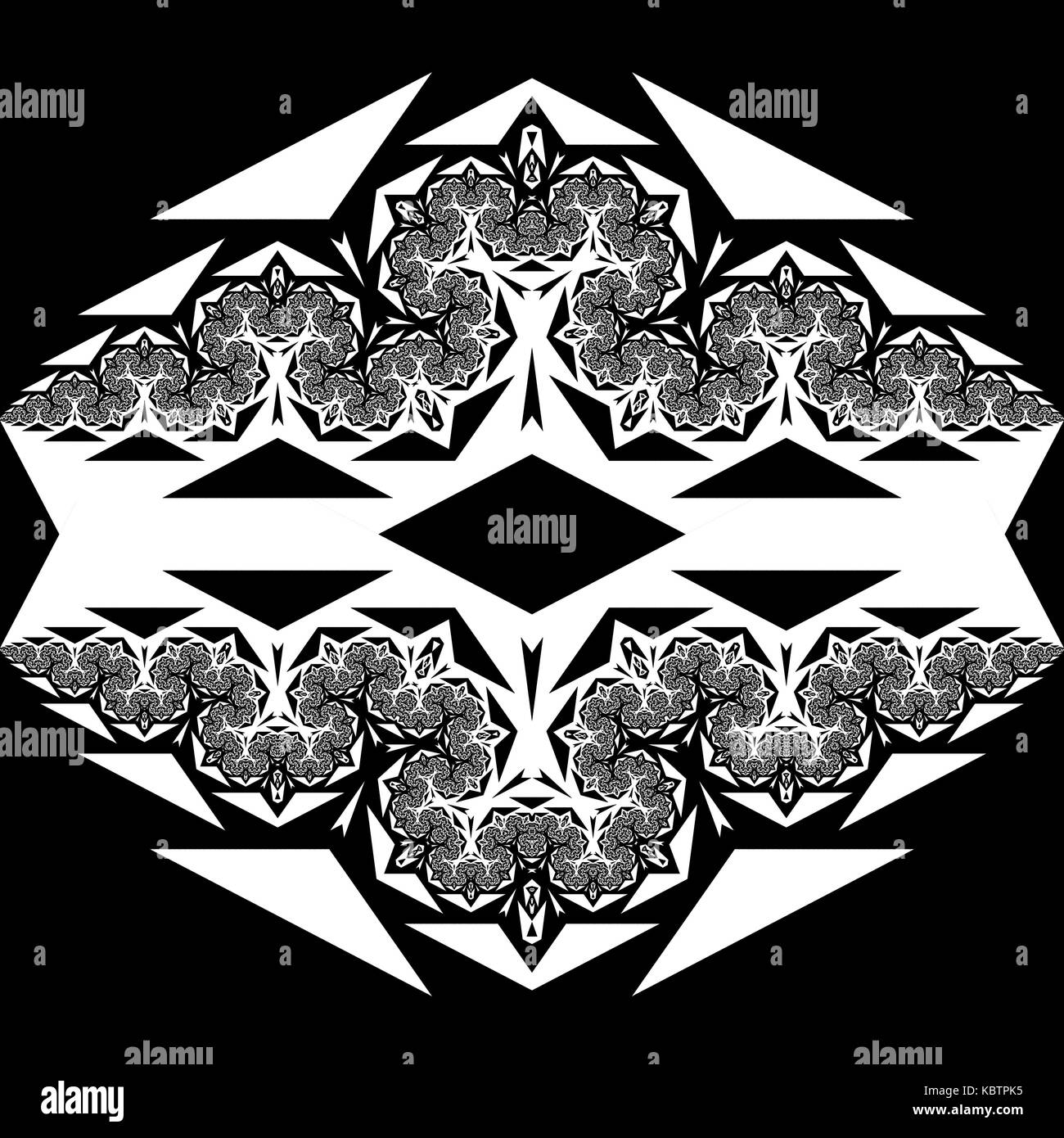 Abstract forme frattali su sfondo nero. Foto Stock