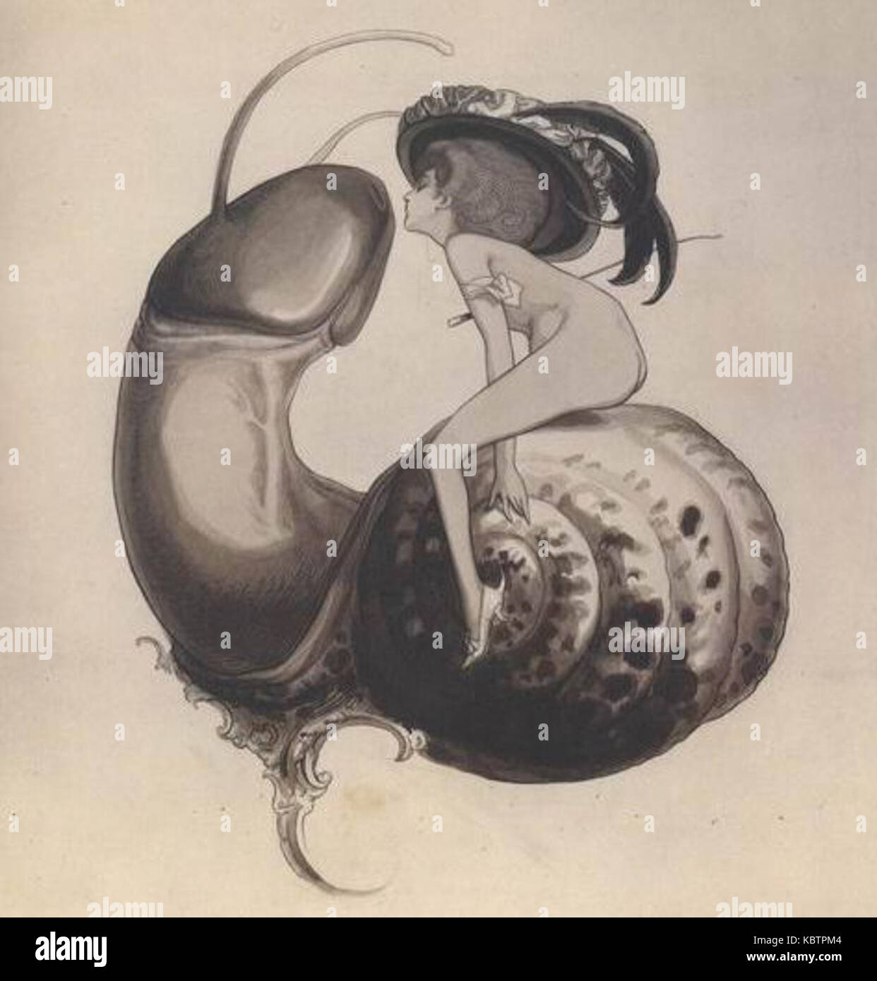 Franz von Bayros Ex libris di lumaca dolce Foto Stock