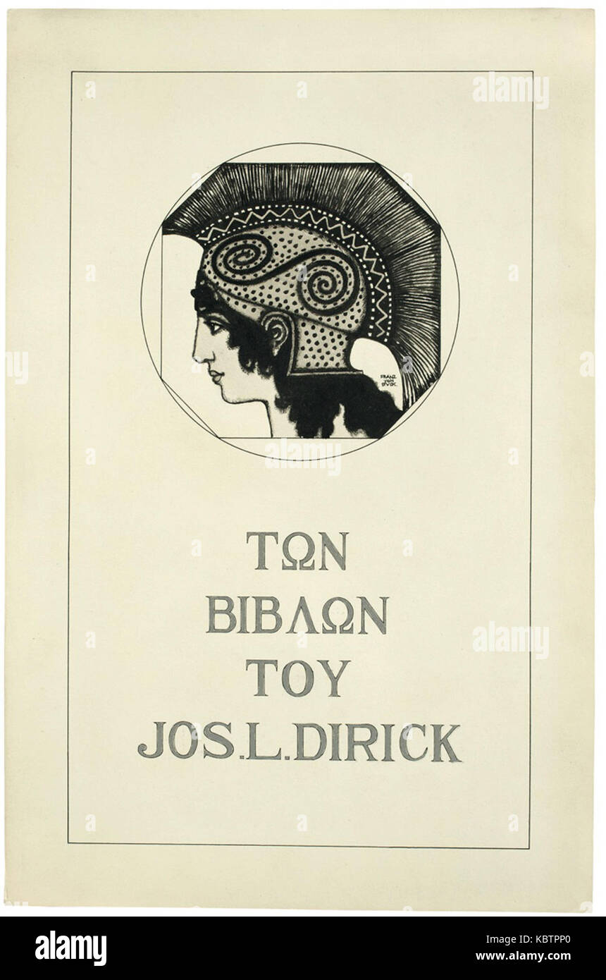 Franz von Stuck Ex Libris Joseph L Dirick Entwurf 1893 Foto Stock