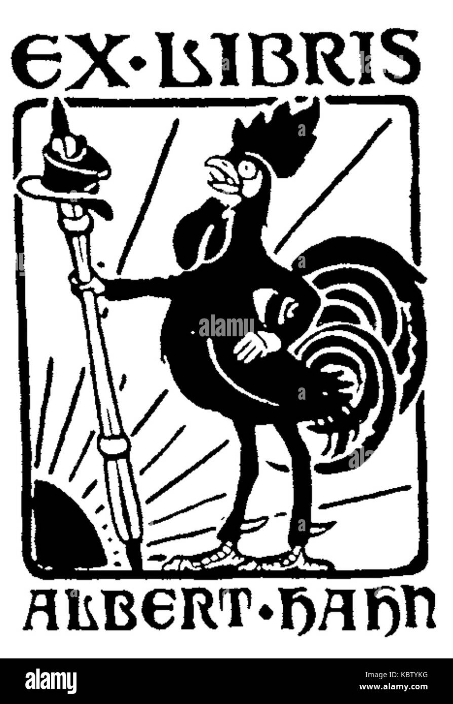 Notenkraker Ex libris AHahn Foto Stock