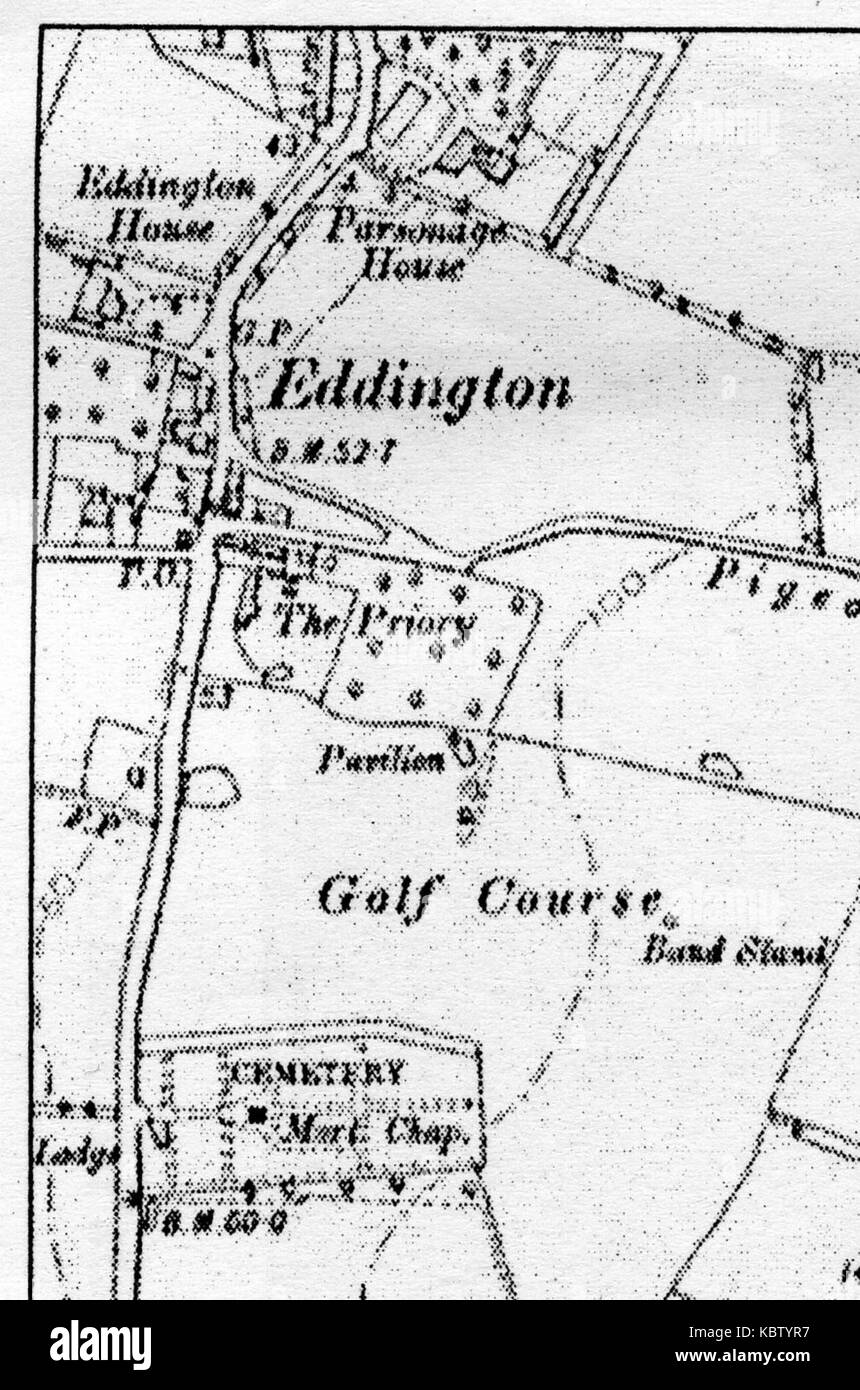 OS mappa Kent Eddington 1908 001a Foto Stock