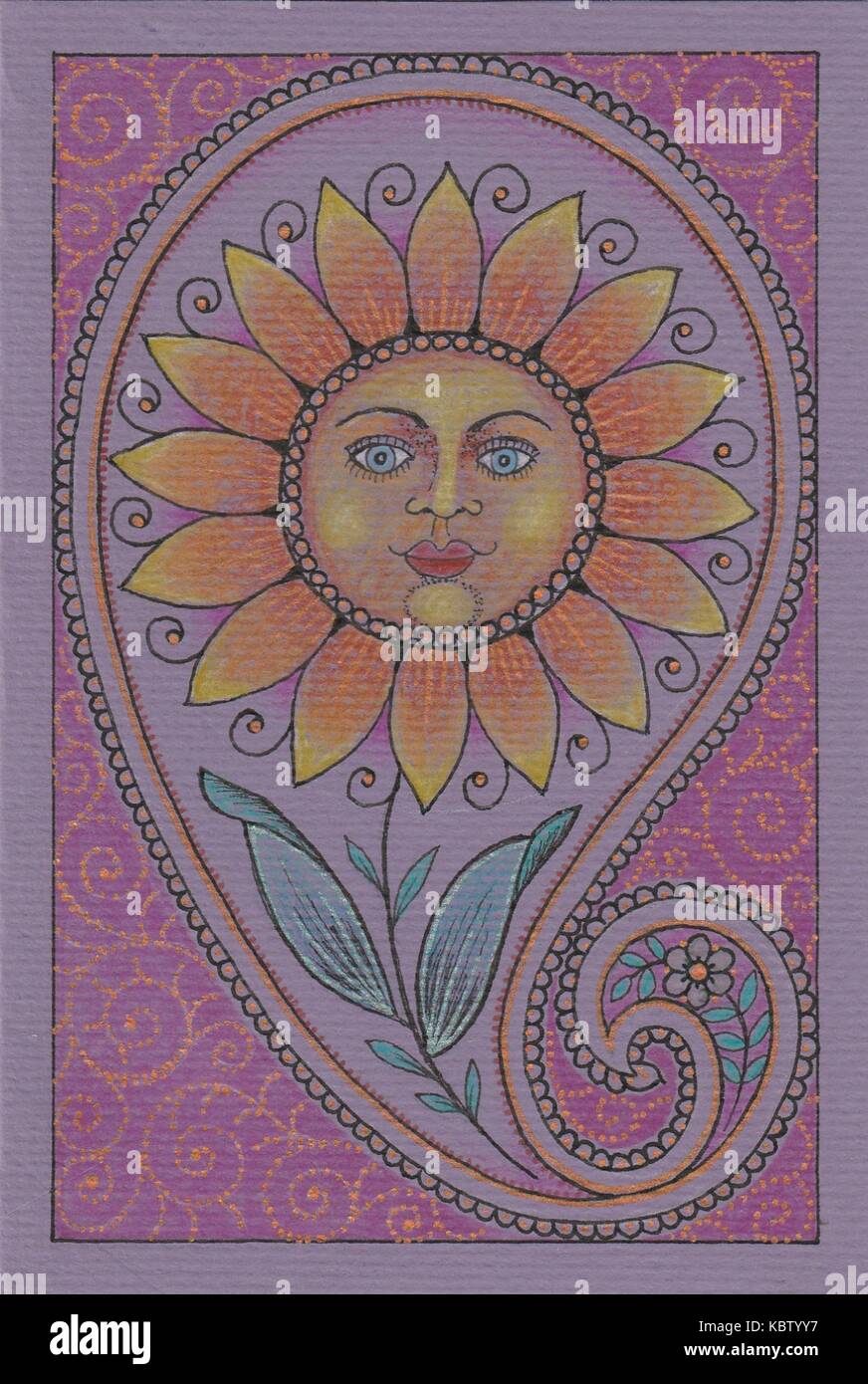 MIB Sonne lila-bunt Illustrazione Vettoriale
