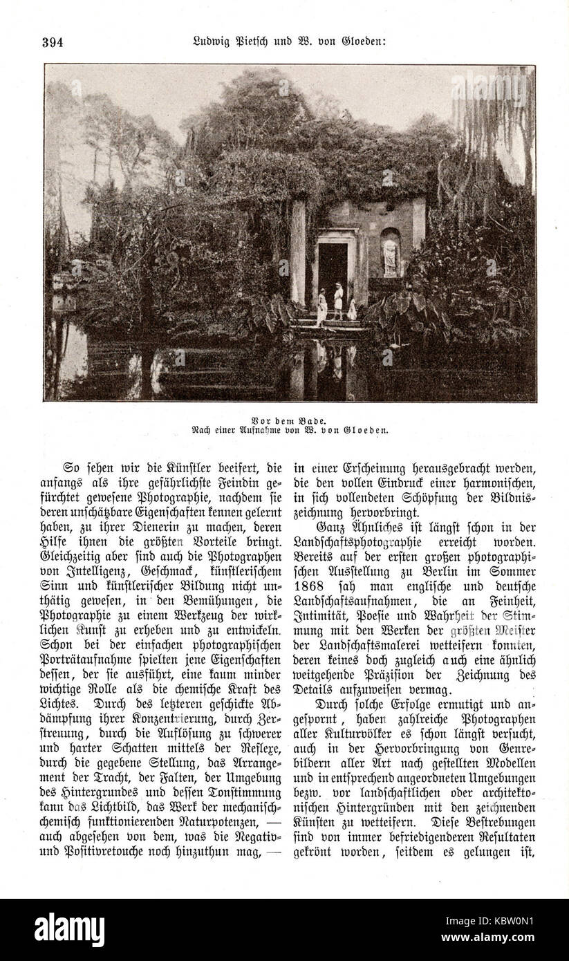 Pietsch, Ludwig (1824 1911) Kunst und Photographie Velhagen & Klasings Monatshefte, 1893 94, p. 394 Foto Stock