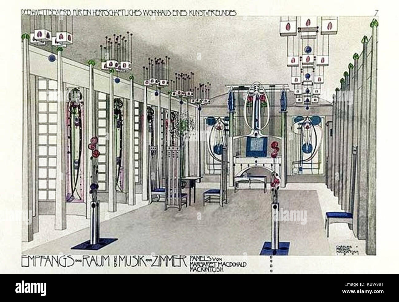 Charles Rennie Mackintosh sala musica 1901 Foto Stock