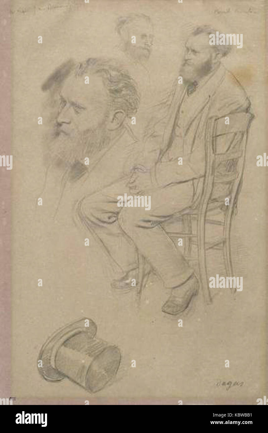 Il ritratto di Edgar Degas di Édouard Manet seduto su una sedia è un'opera notevole, evidenziando l'amicizia tra i due importanti artisti francesi. Foto Stock