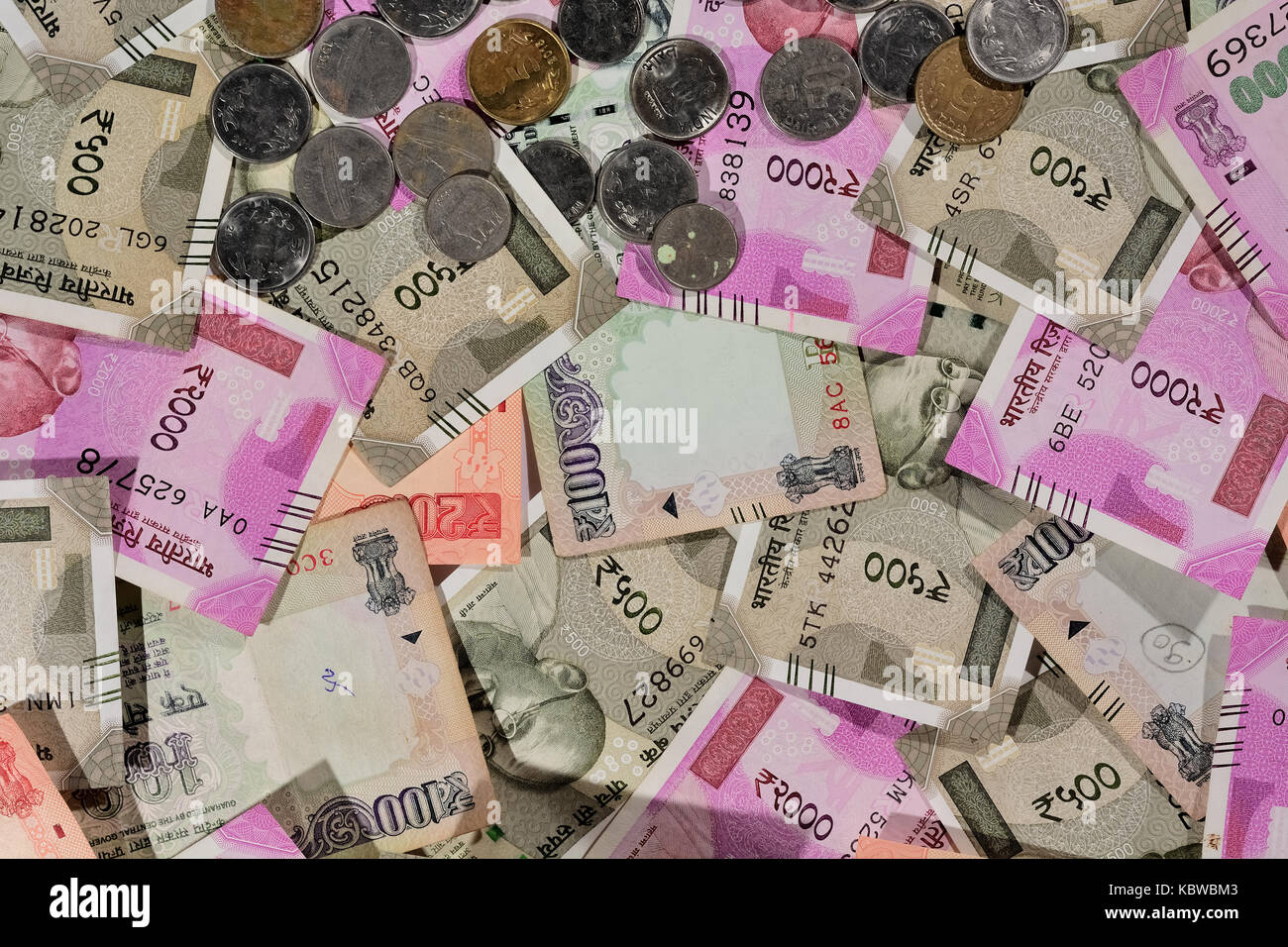 Indian denaro come sfondo Foto Stock