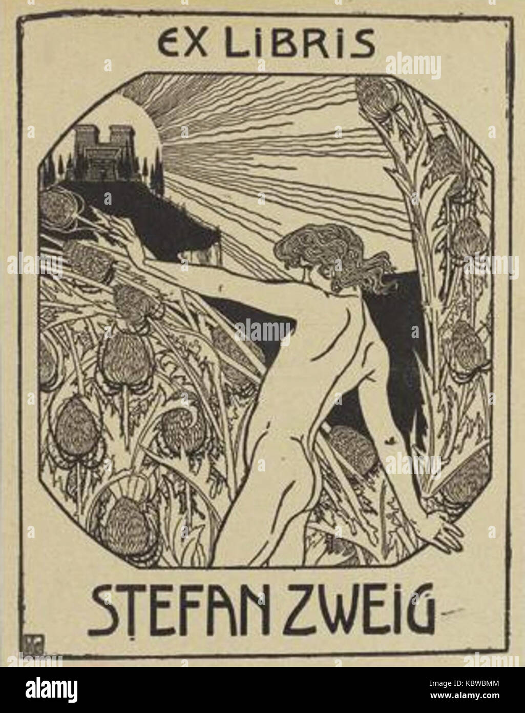 Ex libris Stefan Zweig Foto Stock