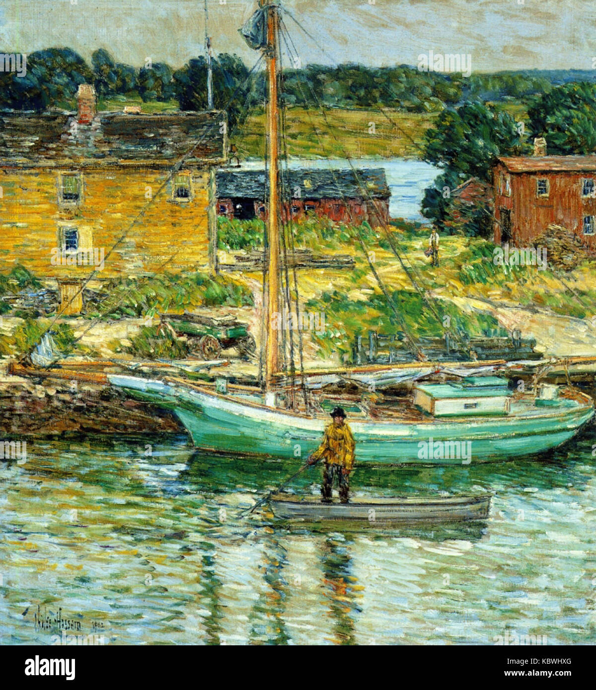 Oyster Sloop, Cos Cob c1902 Bambino Hassam Foto Stock