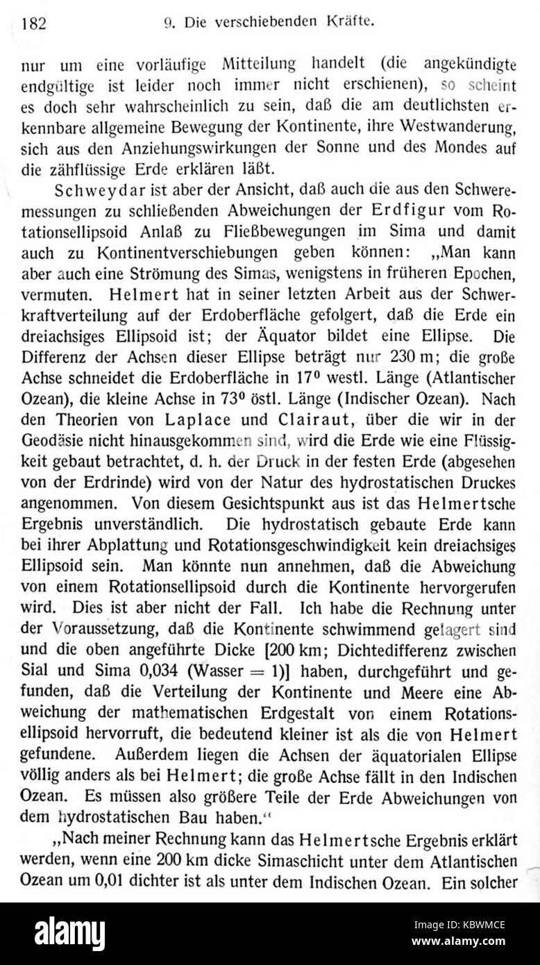 Il lavoro di de Wegener del 182 sulla teoria della deriva continentale esplorò lo spostamento dei continenti della Terra nel tempo geologico, contribuendo alla fondazione della tettonica a placche. Le sue ricerche gettarono le basi per comprendere la natura dinamica della crosta terrestre e il suo impatto sulle formazioni geologiche. Foto Stock