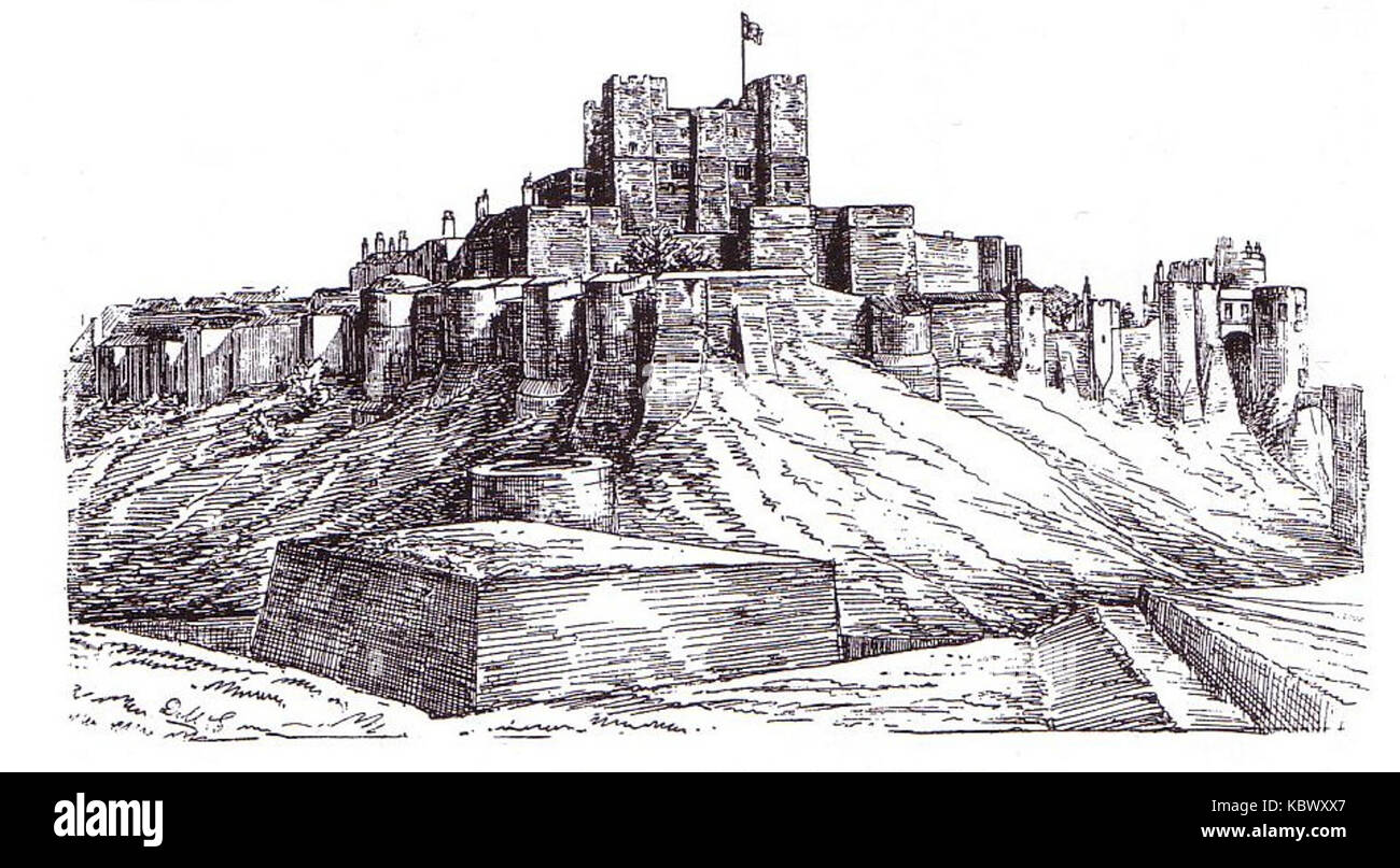 Il castello di Dover, secolo XIX disegno Foto Stock