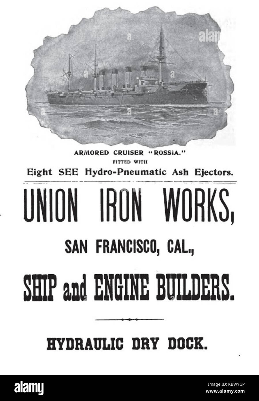 1899 Unione Iron Works annuncio Foto Stock