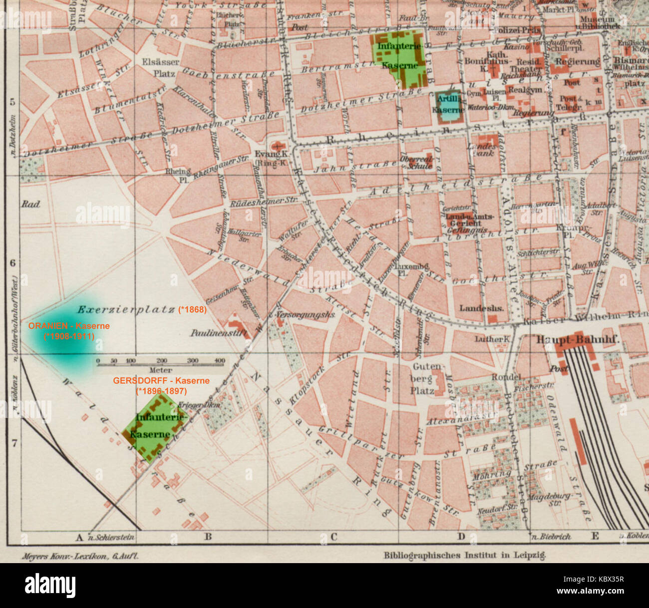 Wiesbaden Kasernen ca 1903 Foto Stock