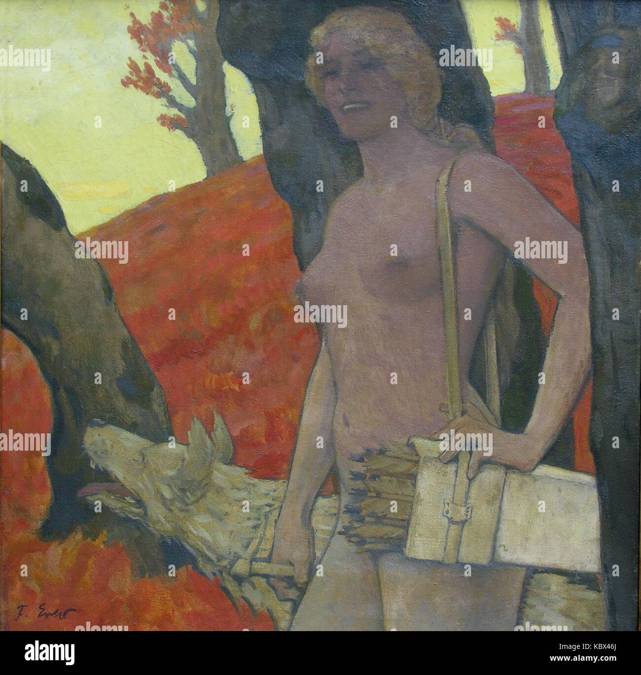 Fritz Erler Diana in herbstlicher Landschaft Foto Stock