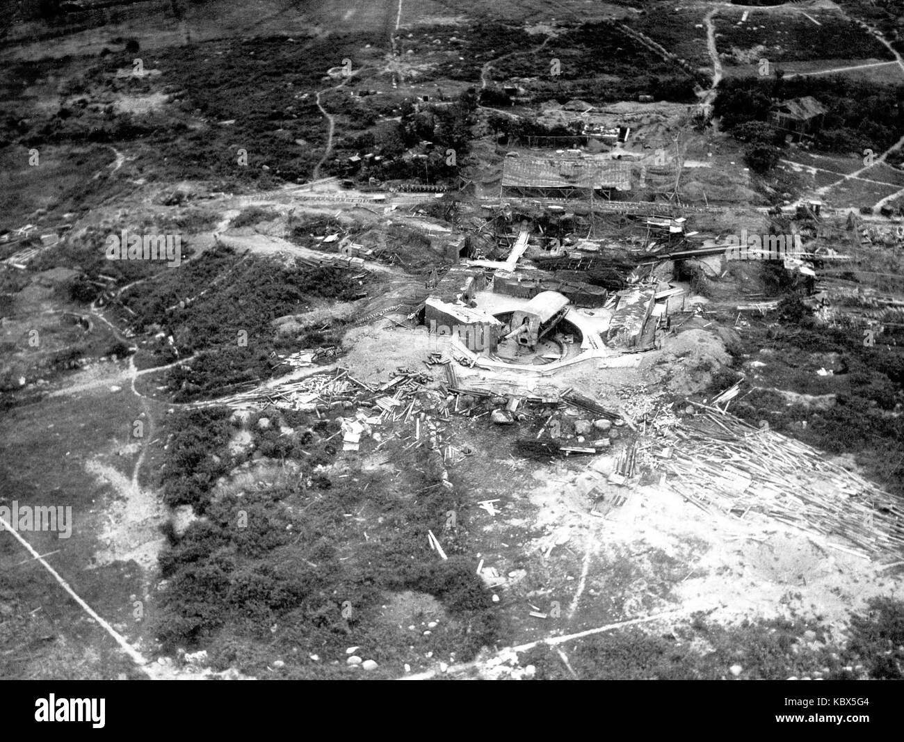 La fotografia aerea di bombardamenti degli alleati durante la seconda guerra mondiale Foto Stock
