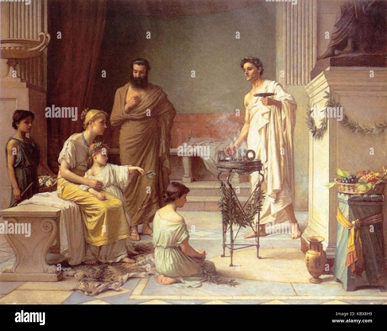 TempleofAesculapiusWaterhouse Foto Stock