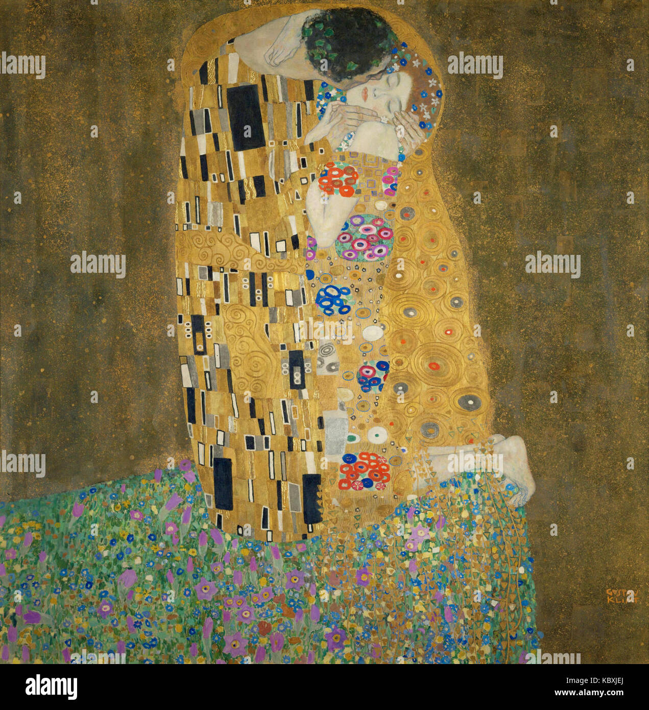 Klimt Il bacio Foto Stock