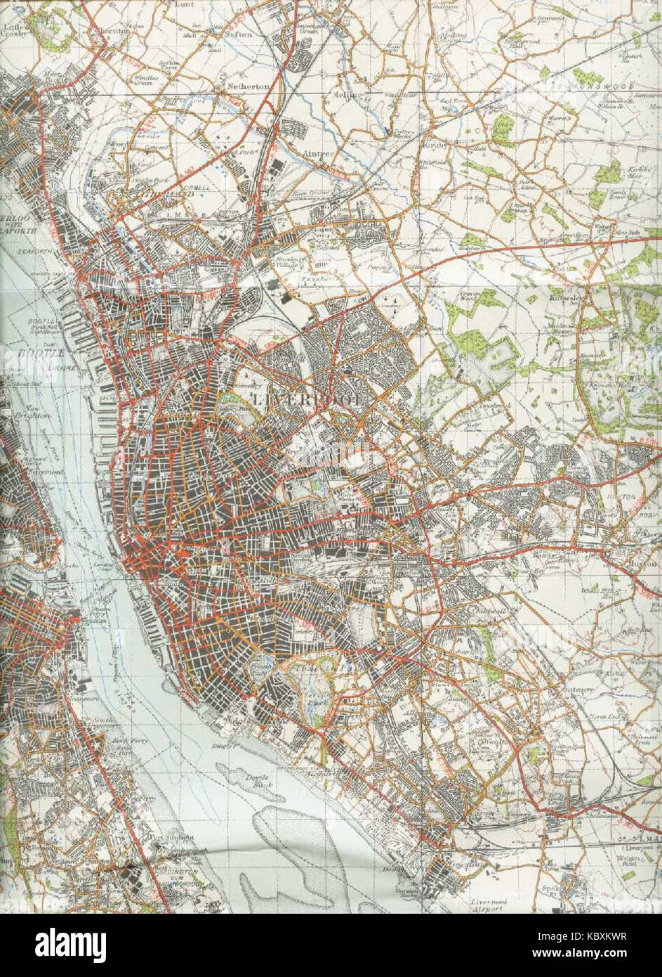 Liverpoolmap 1947 Foto Stock
