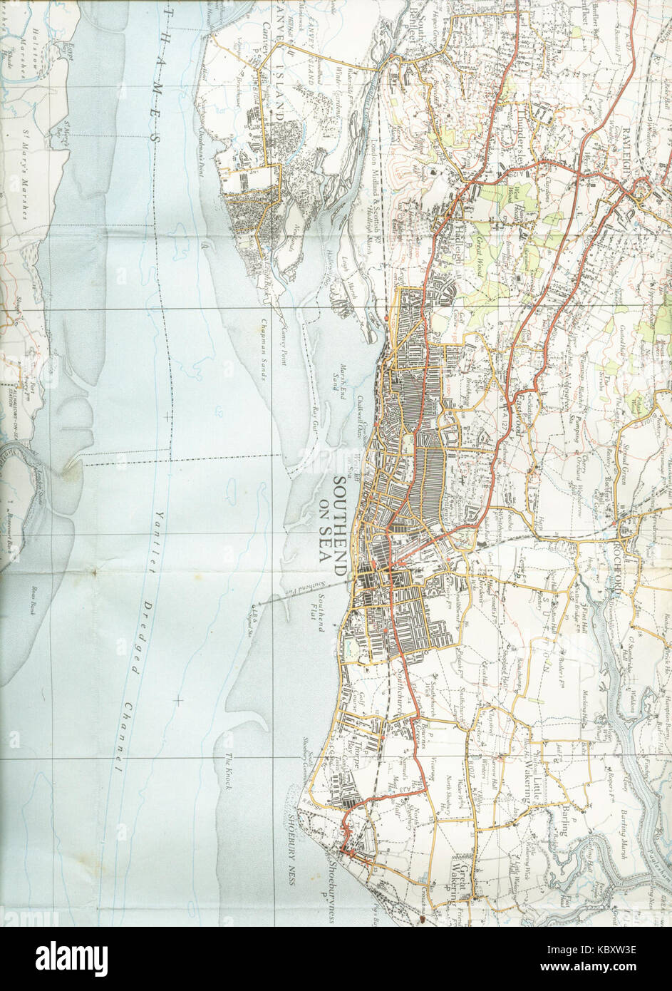 Southend1936mappa Foto Stock