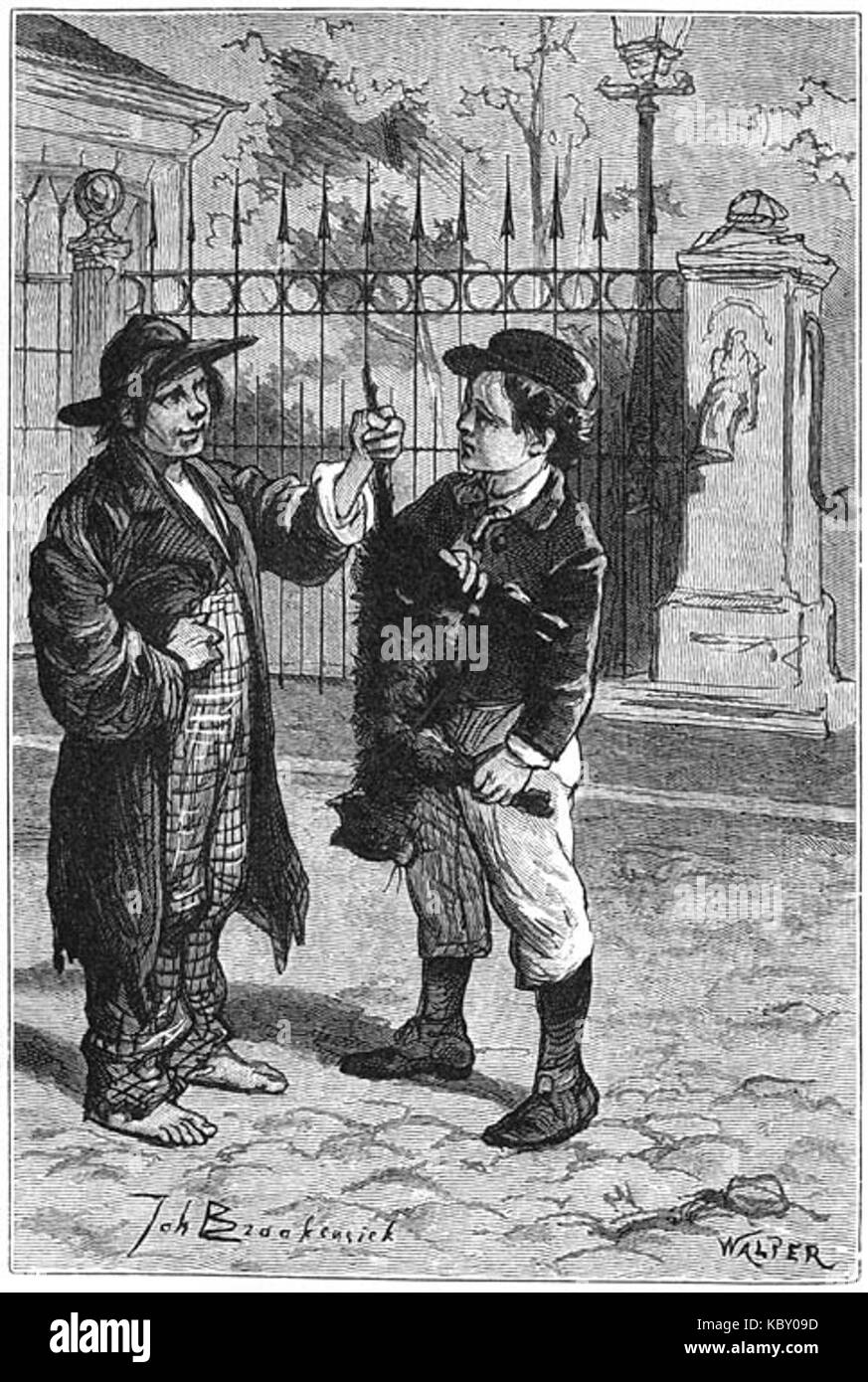 Contrassegnare Twains De Lotgevallen van Tom Sawyer plaat 1 Johan Braakensiek Foto Stock