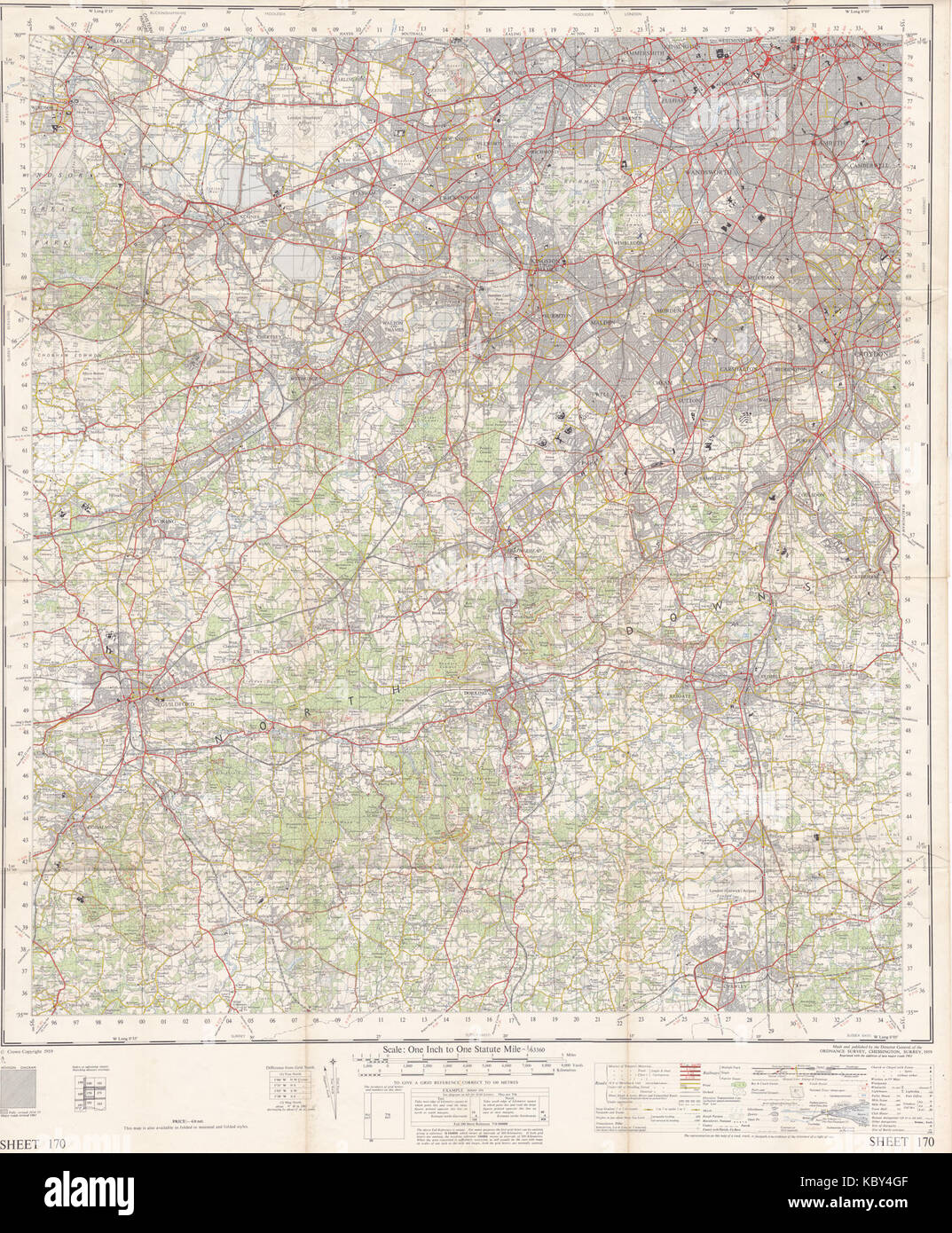 La mappa "London S.W. OS One inch 7th", creata all'inizio del XX secolo, rappresenta le caratteristiche geografiche e lo sviluppo urbano della città. Fornisce layout dettagliati delle strade e il contesto storico della regione meridionale di Londra. Foto Stock