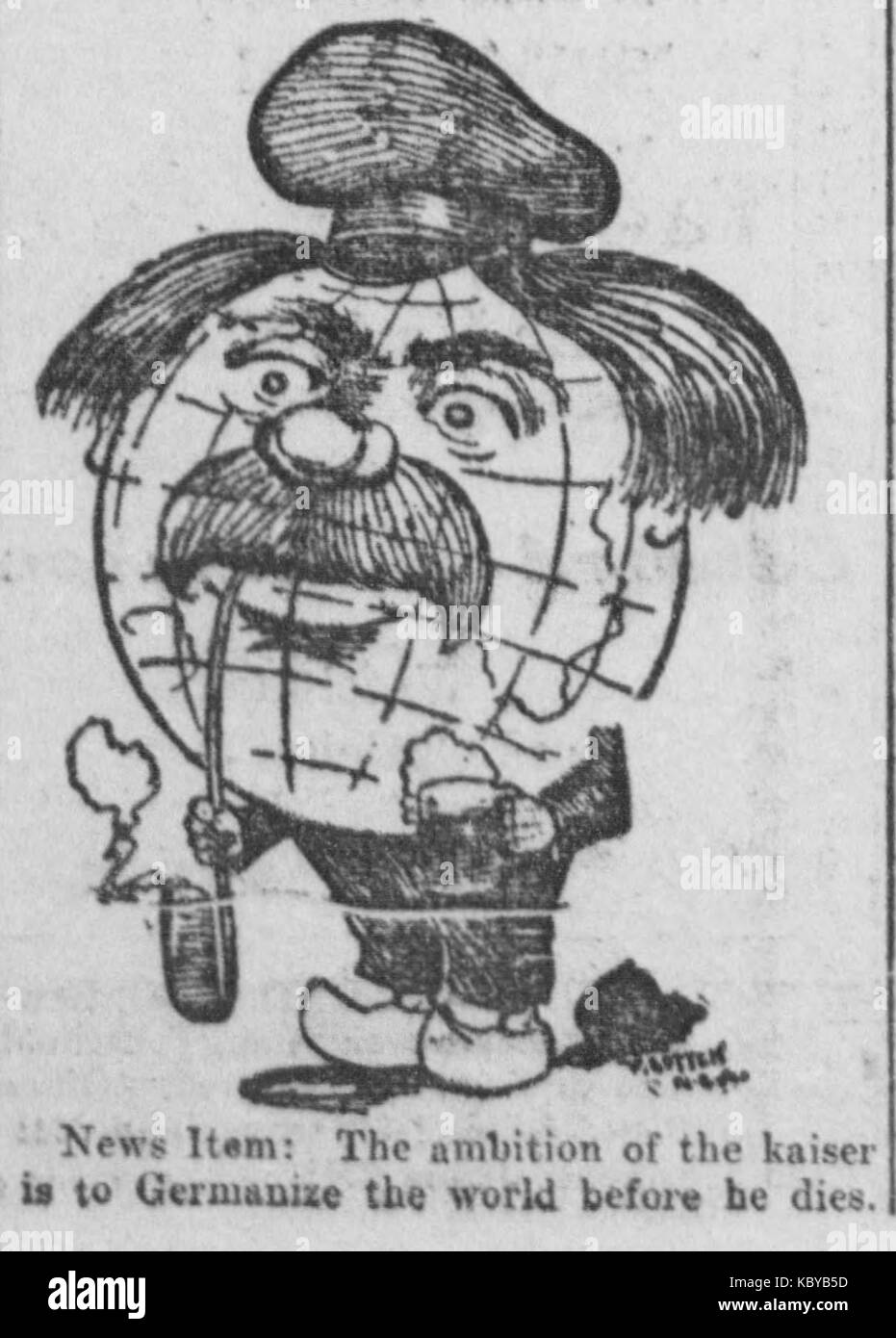 Sottek cartoon del mondo essendo tedesco Foto Stock