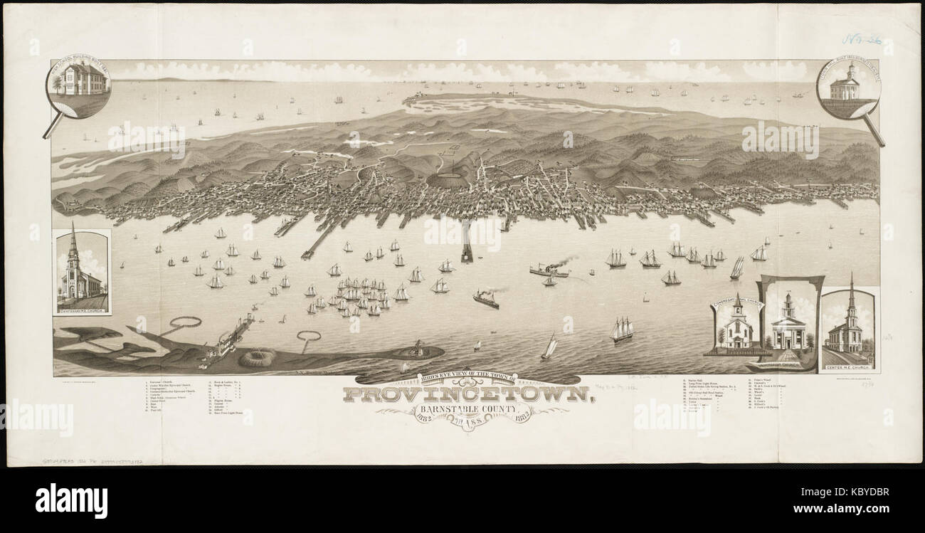 Birds Eye vista della città di a Provincetown, Barnstable County, messa. (2673737871) Foto Stock