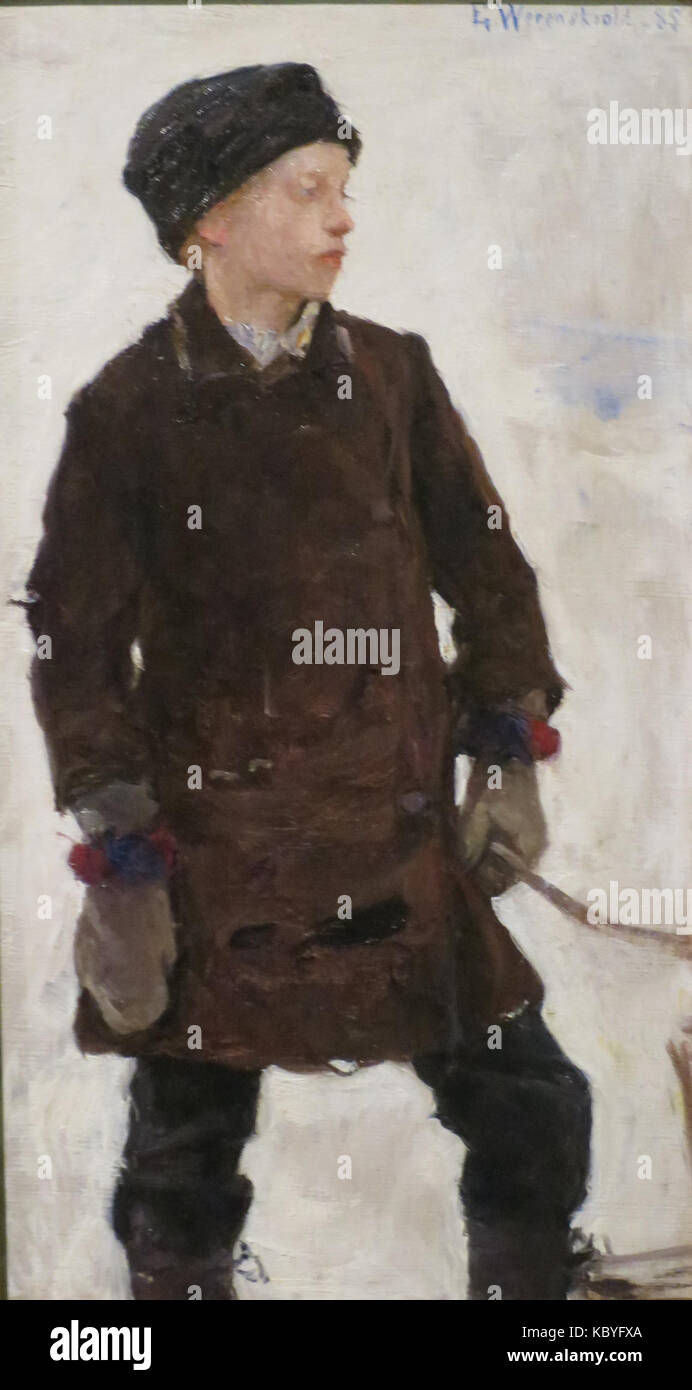 'Povero ragazzo da Briskeby, Oslo" da Erik Werenskiold, 1885 Foto Stock