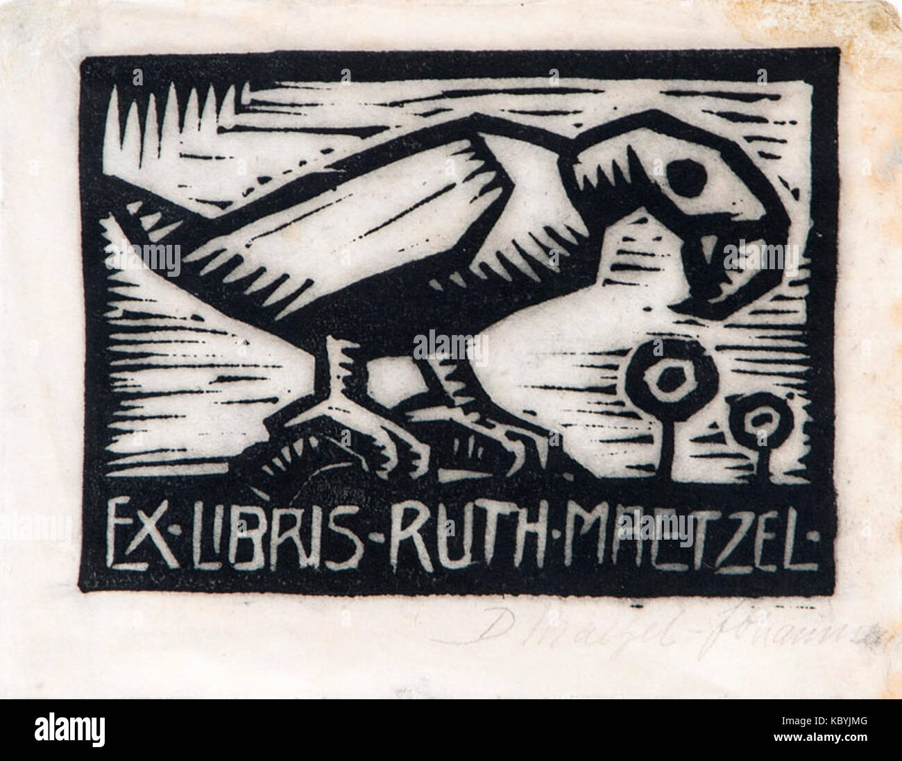 Ex libris Ruth Maetzel 1919 Foto Stock