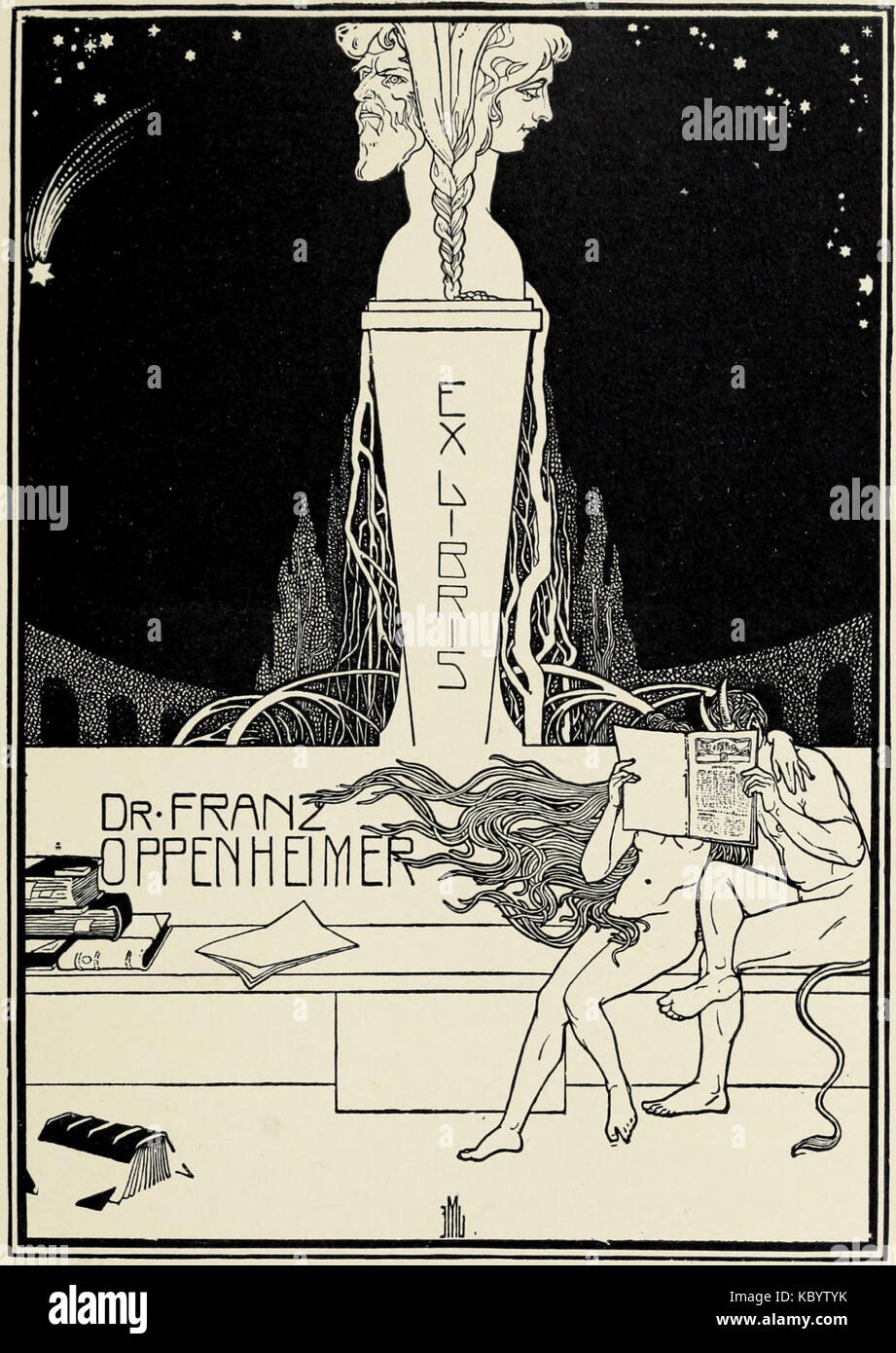 E. M. Lilien Ex Libris Oppenheimer Foto Stock