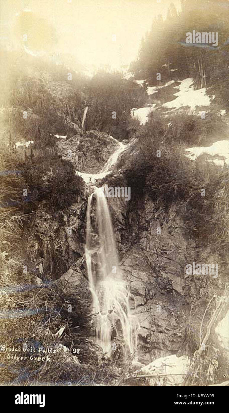 Bridal Veil Falls, Silver Creek, Washington, ca 1891 (LAROCHE 145) Foto Stock