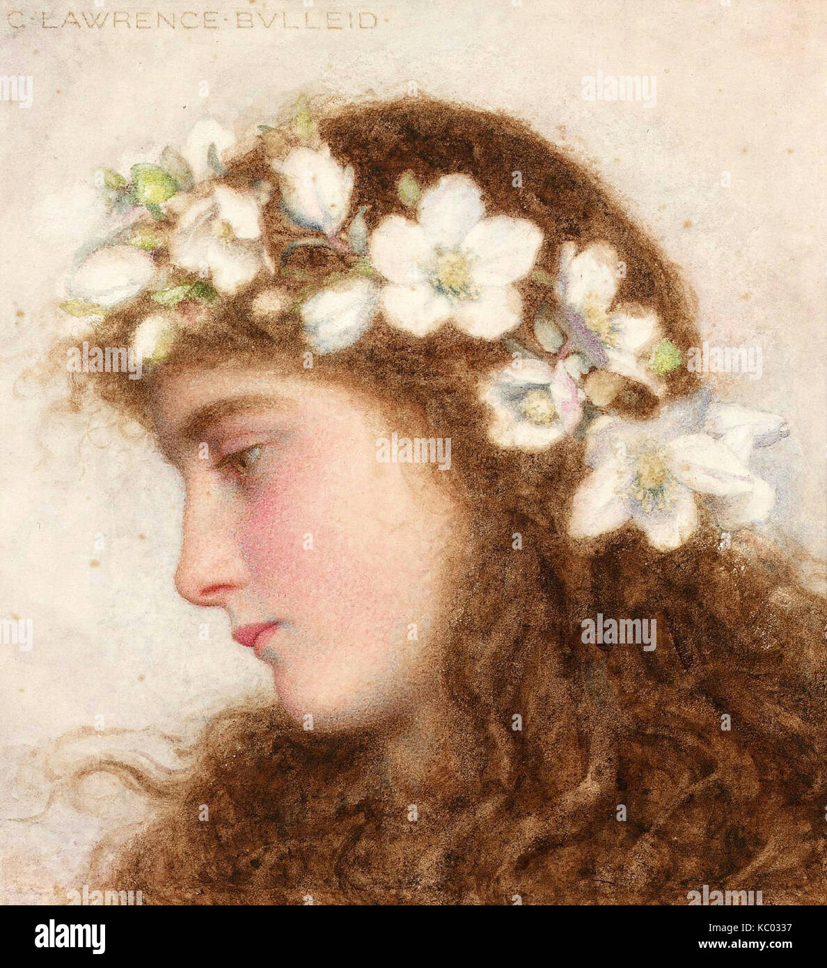 George Lawrence Bulleid una ragazza che indossa una ghirlanda di rose selvatiche Foto Stock