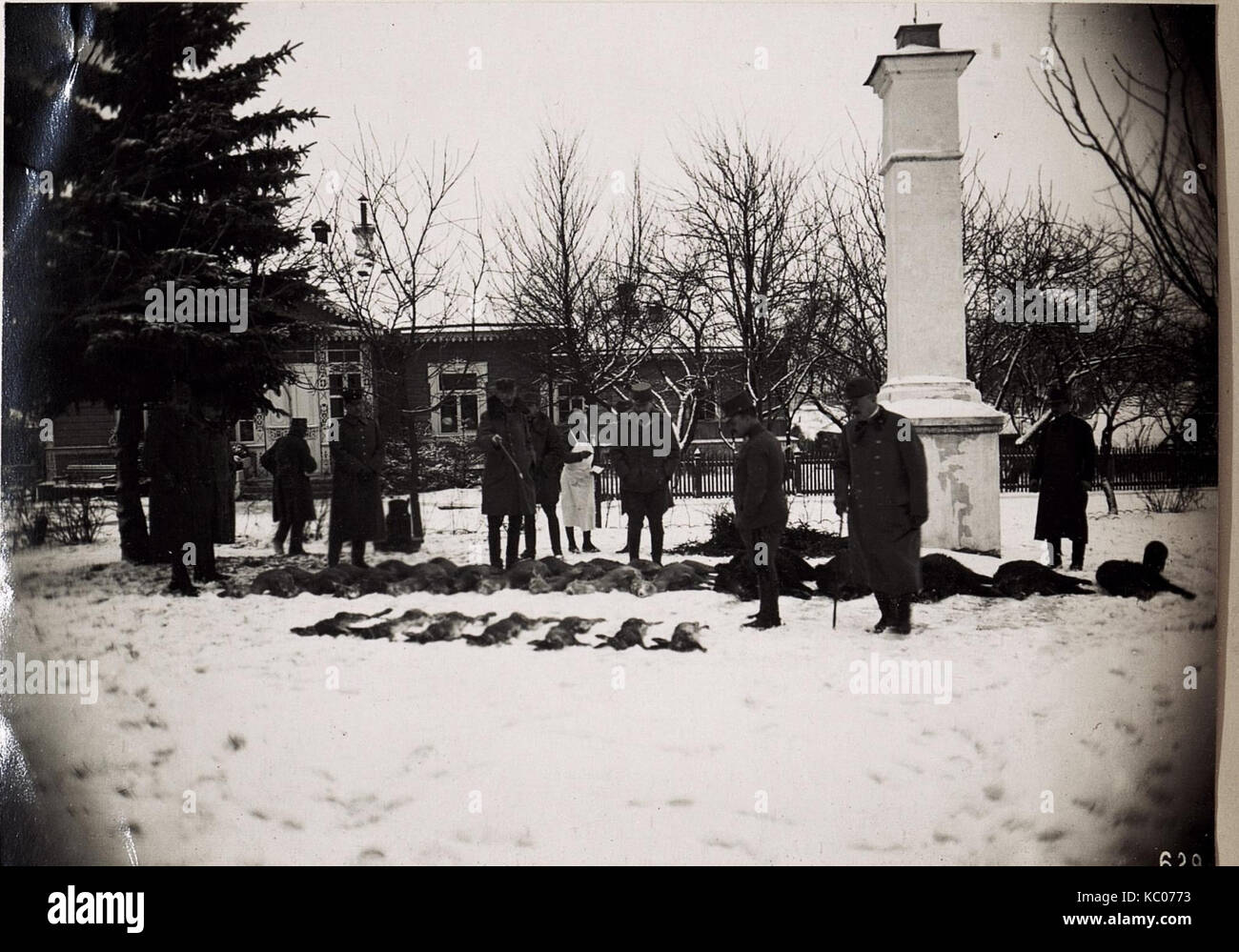 Una fotografia militare storica raffigurante una sezione della seconda caccia del 4° comando d'Armata durante la prima guerra mondiale, che mostra le operazioni militari tedesche dell'epoca. Foto Stock