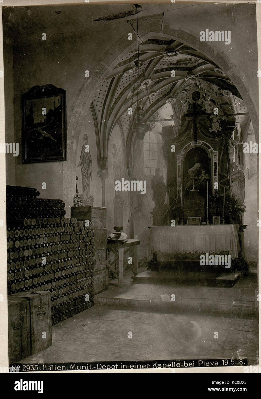 Italien. Munit Depot in einer Kapelle bei Plava 19.5.18. (BildID 15618180) Foto Stock