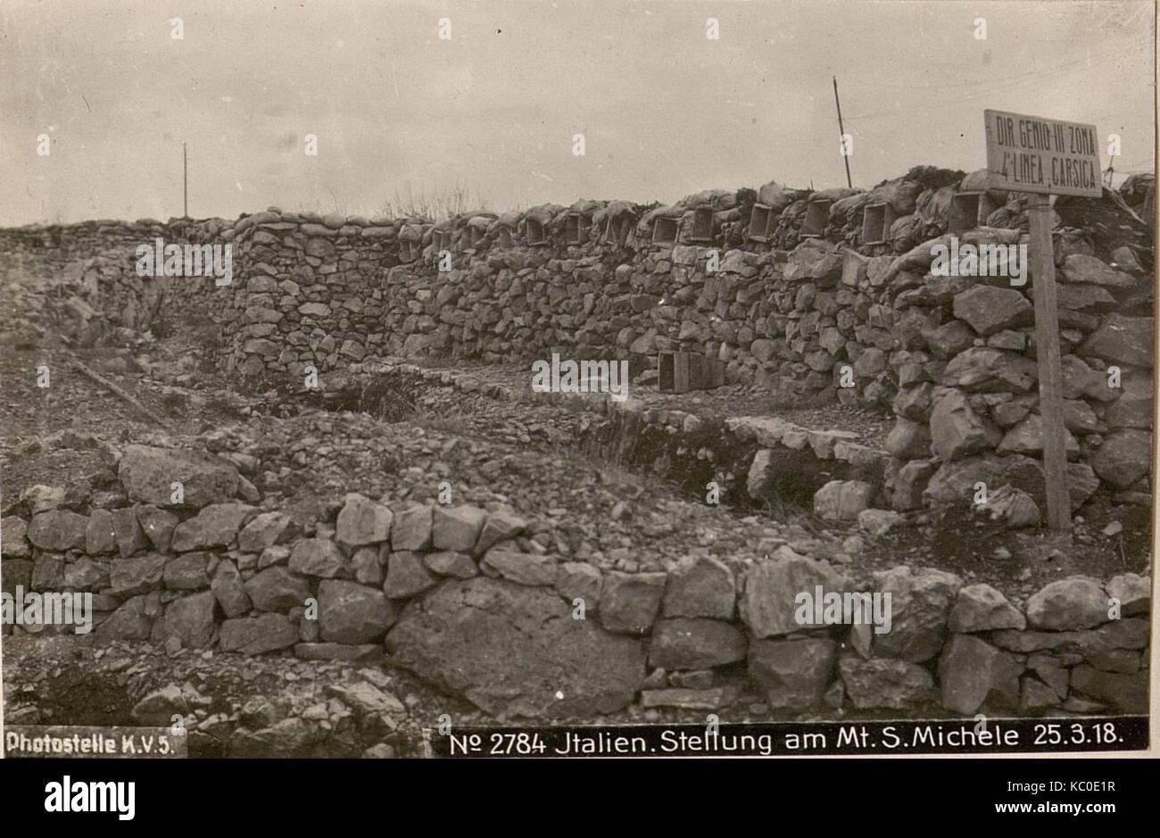 Italien.Stellung am Mt.S.Michele 25.3.18. (BildID 15617123) Foto Stock