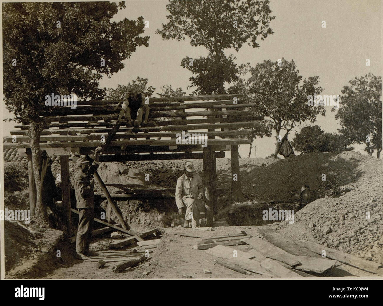 Protzenstellung, Bau der Winterquartiere. (BildID 15546535) Foto Stock