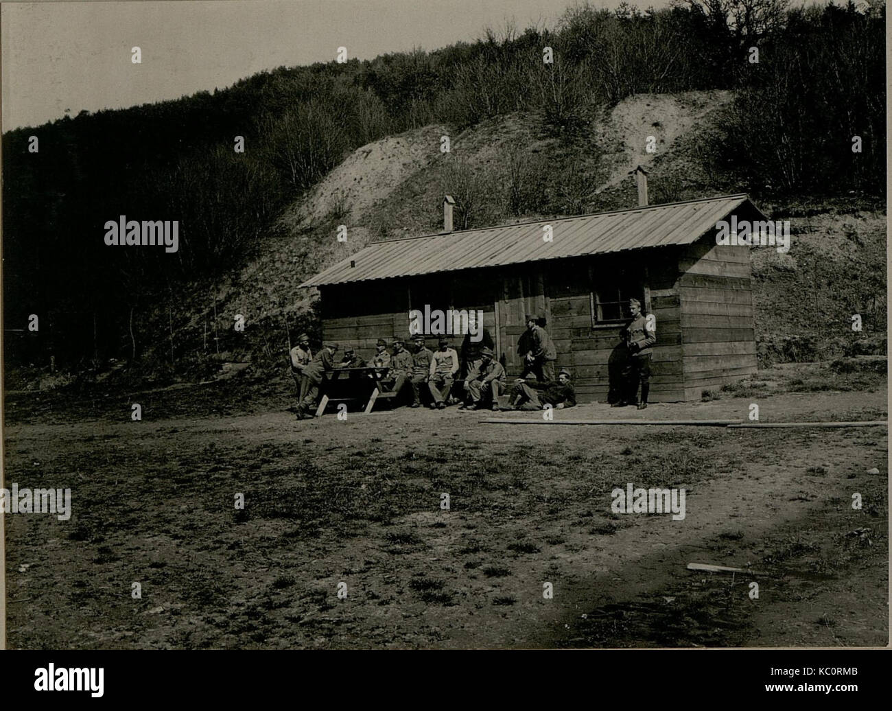 Barackenbauleitung in Spittal an der Drau, Hochgebirgsschwarm Baracken BildID (15472737) Foto Stock