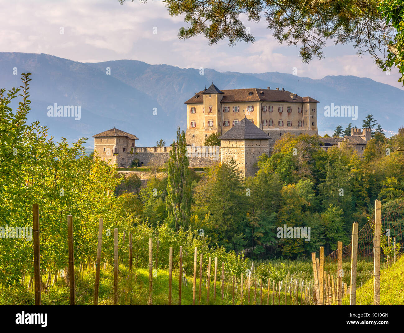 Castello di Thun. Il castello è situato nel comune di Ton nella bassa Val di Non, in Trentino Alto Adige, Italia settentrionale Foto Stock
