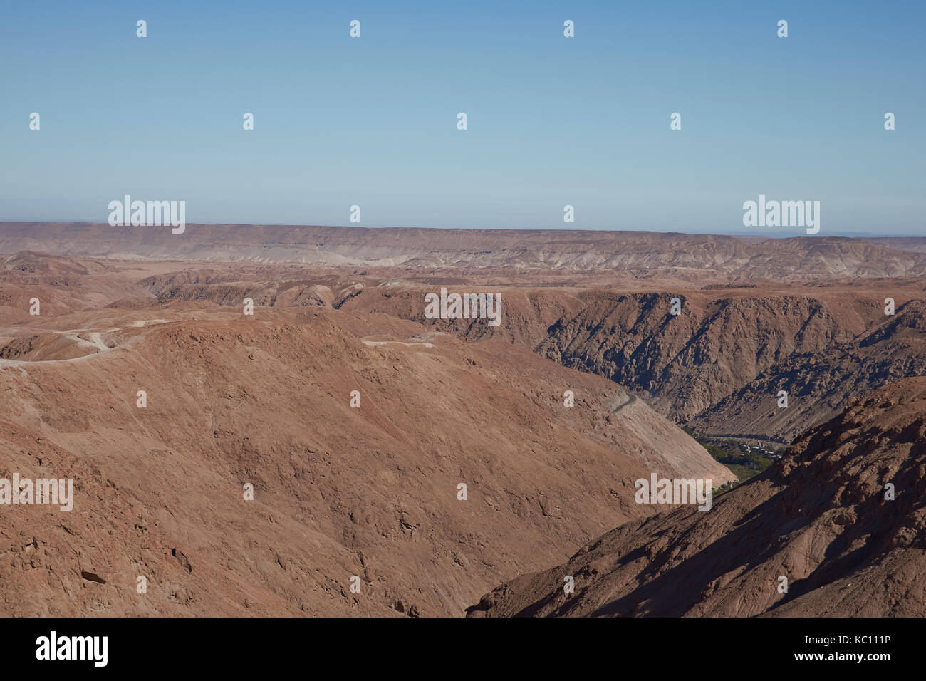 Grande canyon del fiume che corre attraverso il deserto di Atacama nel arica y parinacota regione del nord del Cile. Foto Stock