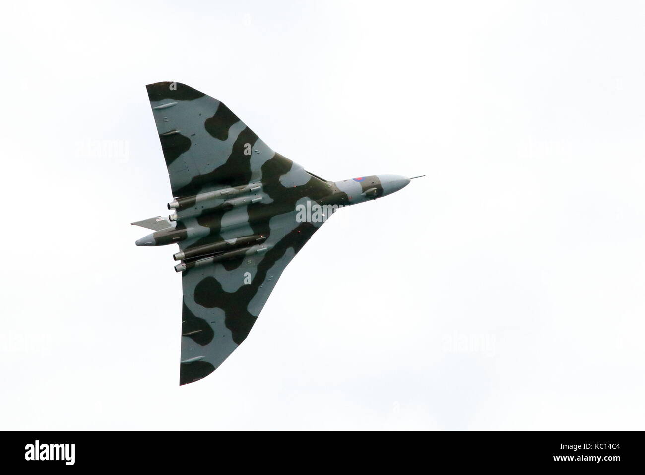 Royal Air Force avro vulcan ala delta aeromobile visualizzazione al bournemouth air festival, DORSET REGNO UNITO Foto Stock