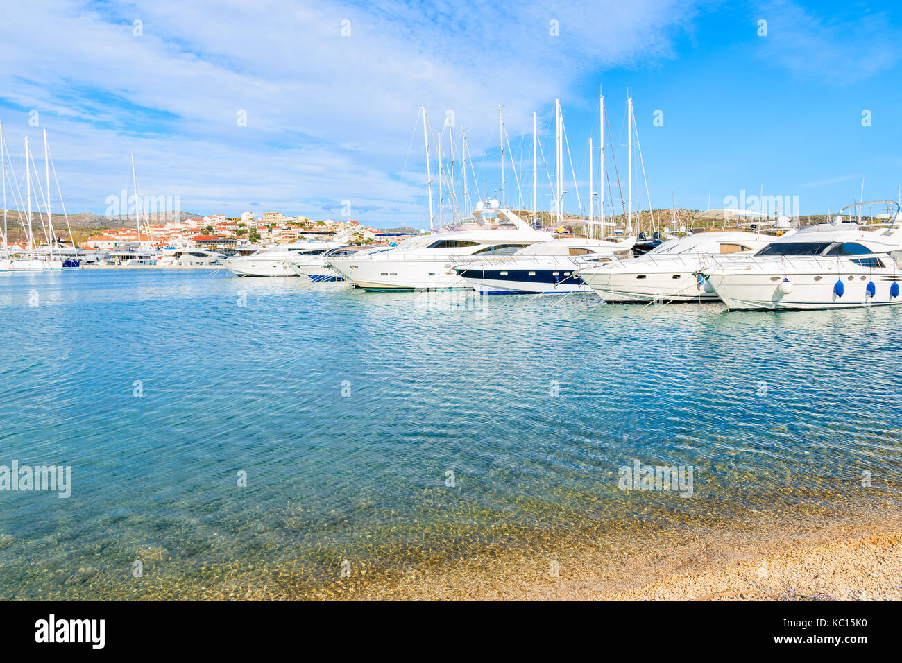 Yacht di lusso barche a Rogoznica marina, Dalmazia, Croazia Foto Stock