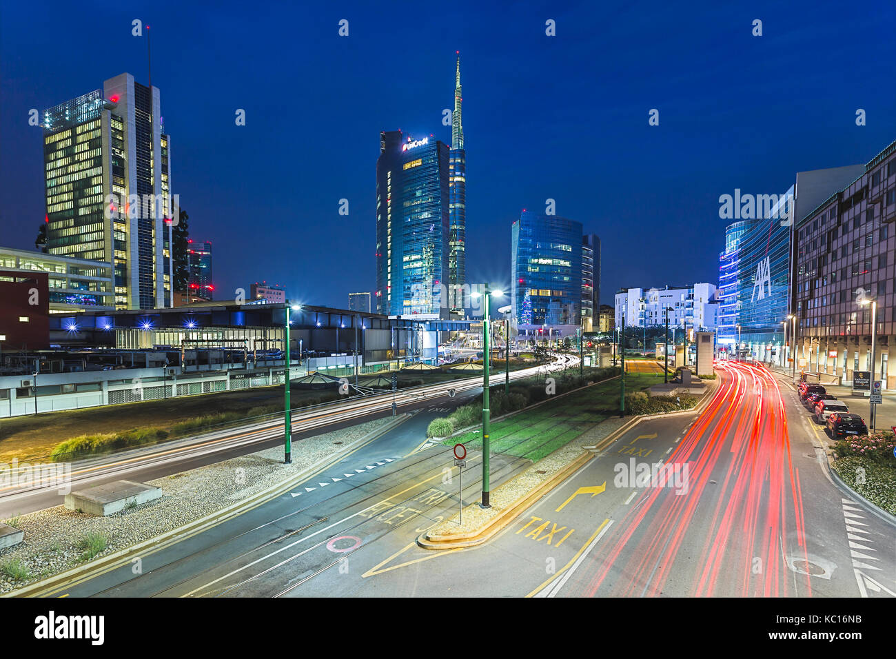 Porta Nuova quartiere degli affari di Milano, Lombardia, Italia Foto Stock