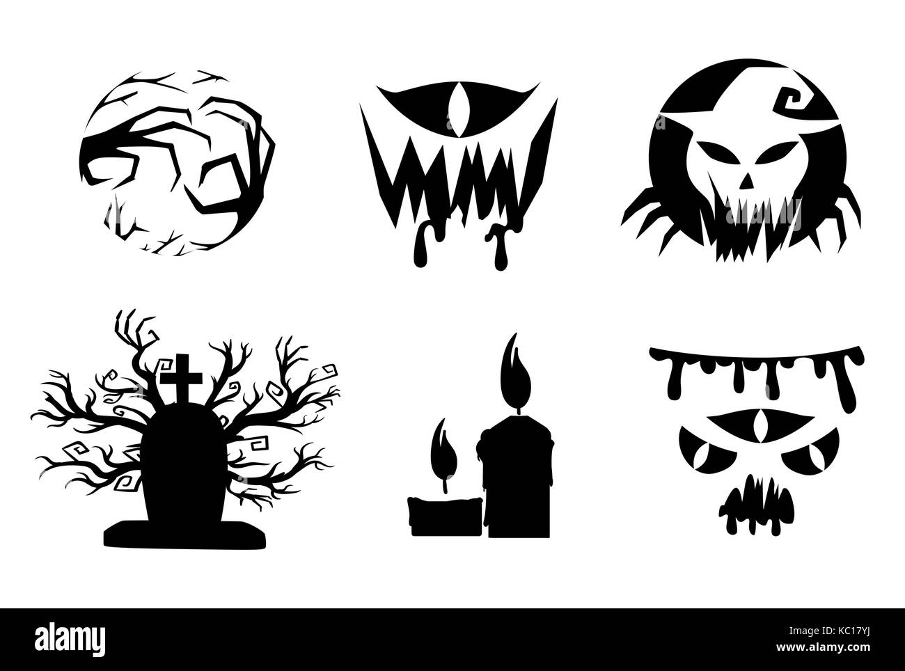 Impostare le zucche di Halloween design piatto stile cartoon fresca verdura differente pagina del sito web e mobile app design. Illustrazione Vettoriale