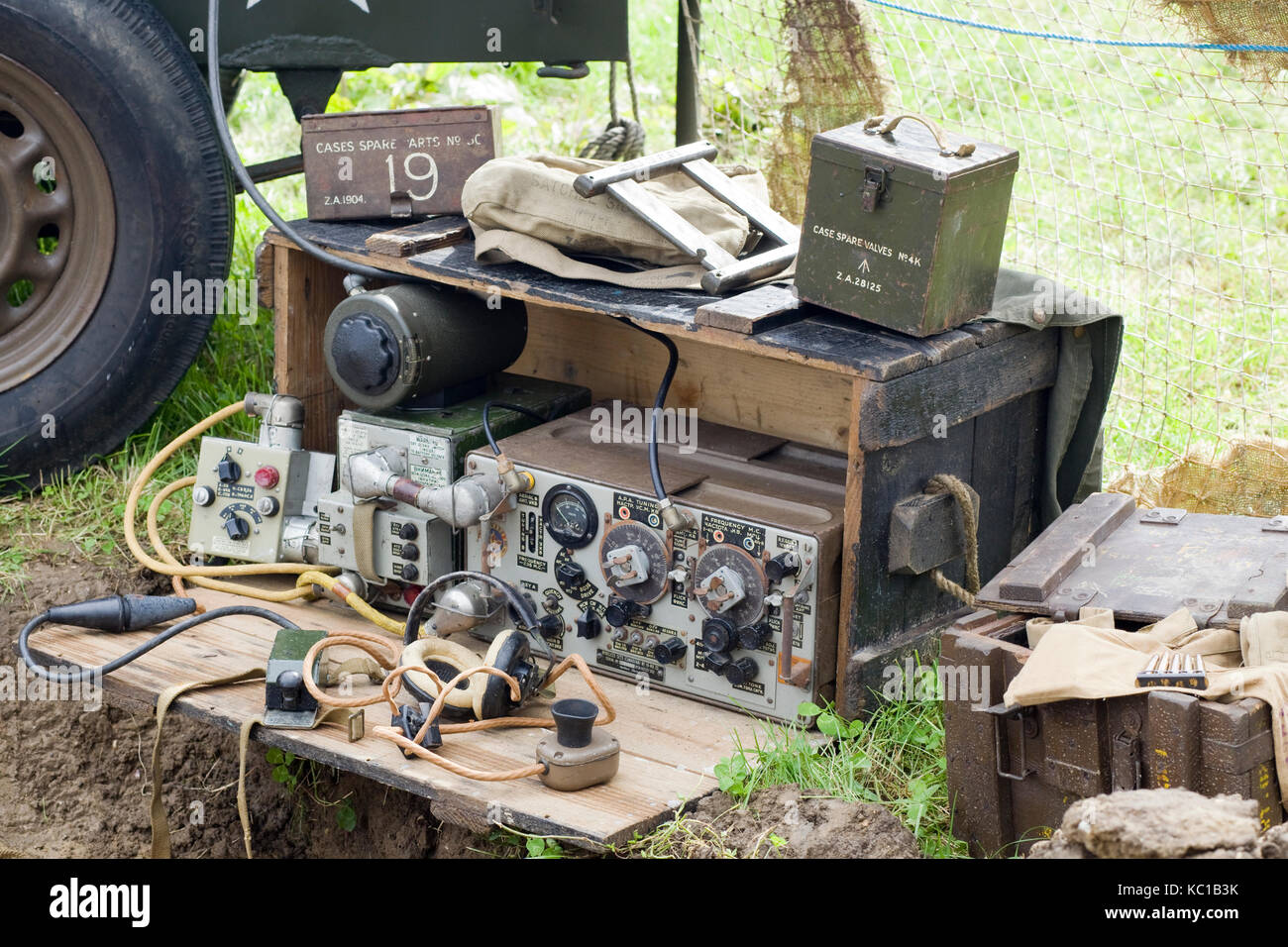 Campo di apparecchiature di comunicazione Foto Stock