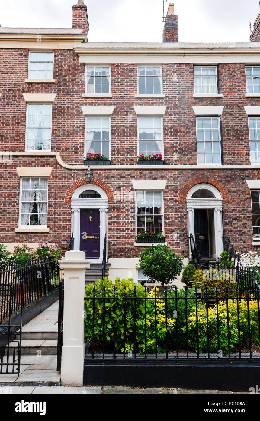 Case del quartiere Georgiano di Liverpool, Merseyside, Inghilterra, Regno Unito. Foto Stock