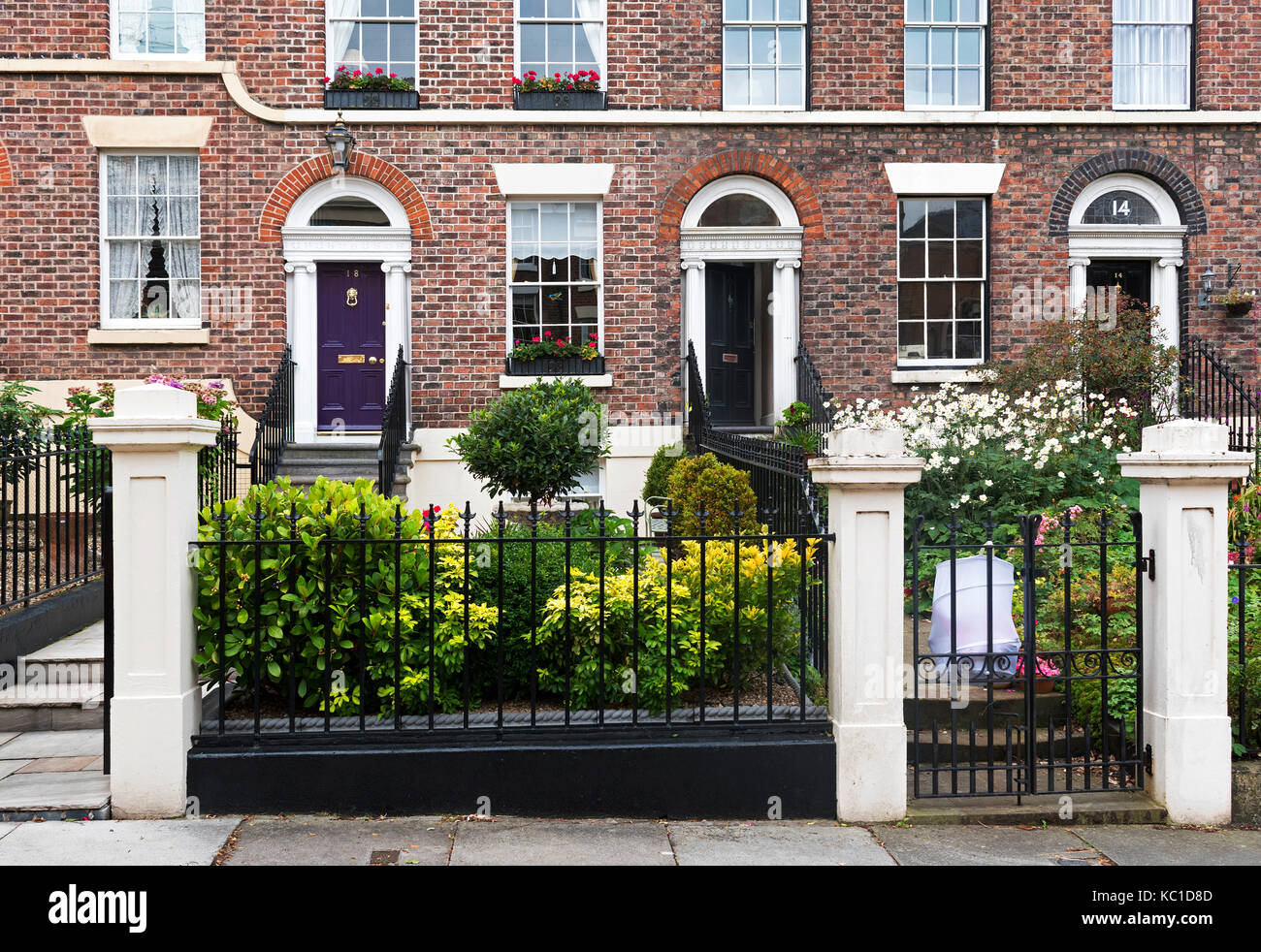 Case del quartiere Georgiano di Liverpool, Merseyside, Inghilterra, Regno Unito. Foto Stock